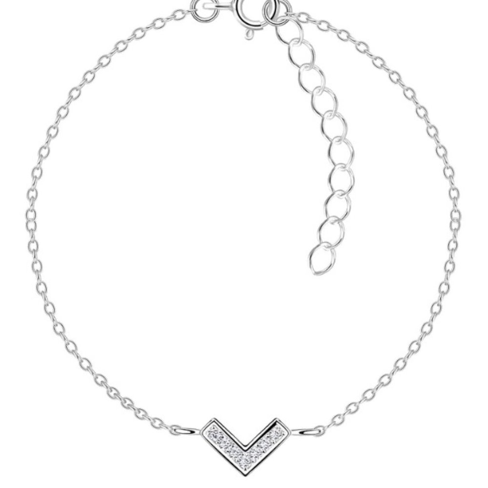 Silver Chevron Bracelet, S925
